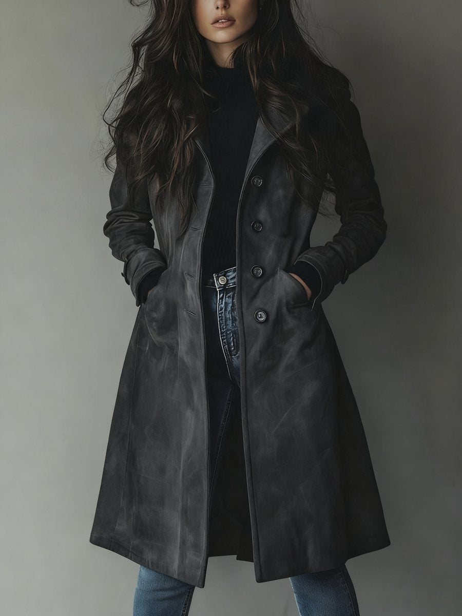Luisa Longline Double-Breasted Tailored Trench Coat
