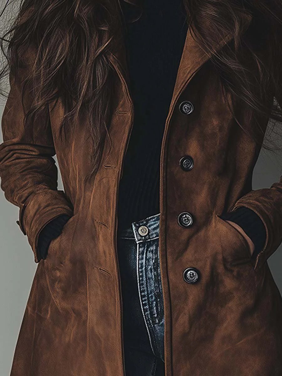 Luisa Longline Double-Breasted Tailored Trench Coat