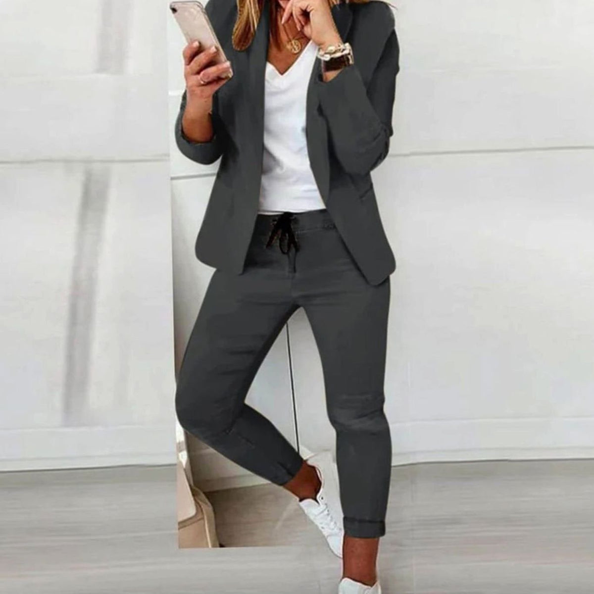Hannah Casual Blazer & Jogger Set