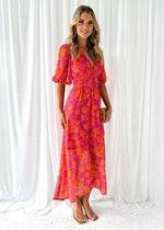 Luisa Puff Sleeve Floral Midi Dress