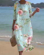 Annika Floral Print Midi Dress