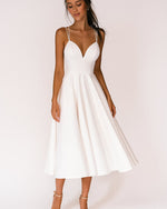 Elfriede Spaghetti Strap Midi Wedding Guest Dress