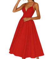 Elfriede Spaghetti Strap Midi Wedding Guest Dress