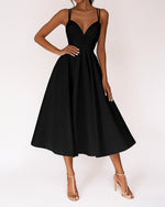 Elfriede Spaghetti Strap Midi Wedding Guest Dress