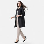 Clara Midi Wool-Blend Double-Breasted Trench Coat