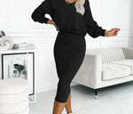 Nora Sweatshirt Top Fitted Midi Skirt Two-Piece Set