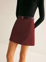 Elfriede Belted Zip-Back Mini Skirt