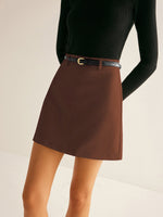 Elfriede Belted Zip-Back Mini Skirt