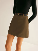 Elfriede Belted Zip-Back Mini Skirt