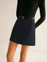 Elfriede Belted Zip-Back Mini Skirt