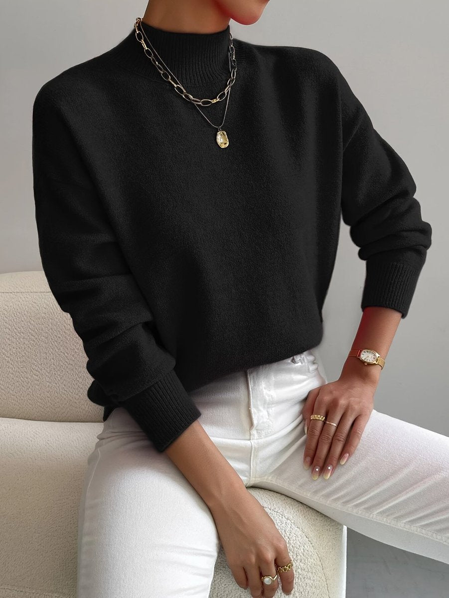 Elisabeth Mock Turtleneck Relaxed Fit Sweater