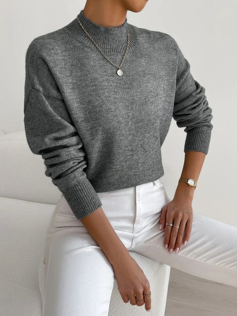 Elisabeth Mock Turtleneck Relaxed Fit Sweater
