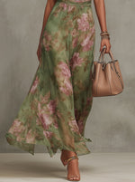 Marie Floral Chiffon Halter Maxi Dress