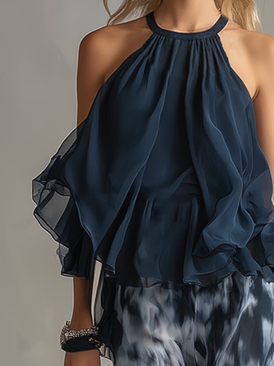 Annika Halter Neck Wide-Leg Two-Piece Set