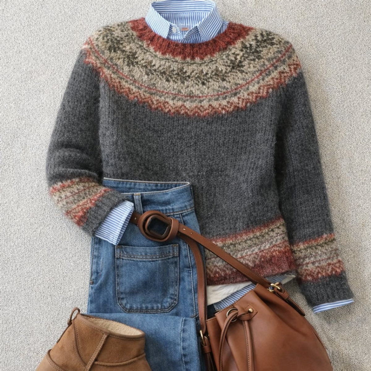 Emilia Nordic Knit Relaxed Sweater