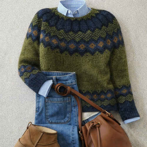 Amelie Relaxed Fit Fair Isle Knit Sweater
