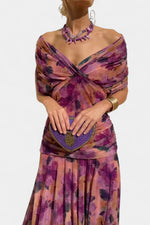 Greta Off-Shoulder Fitted Maxi Evening Dress