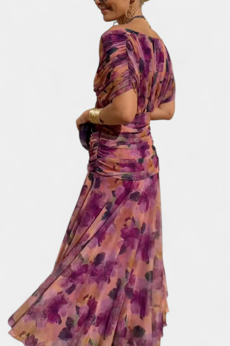 Greta Off-Shoulder Fitted Maxi Evening Dress