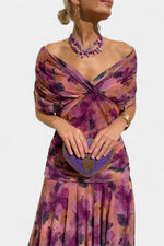 Greta Off-Shoulder Fitted Maxi Evening Dress