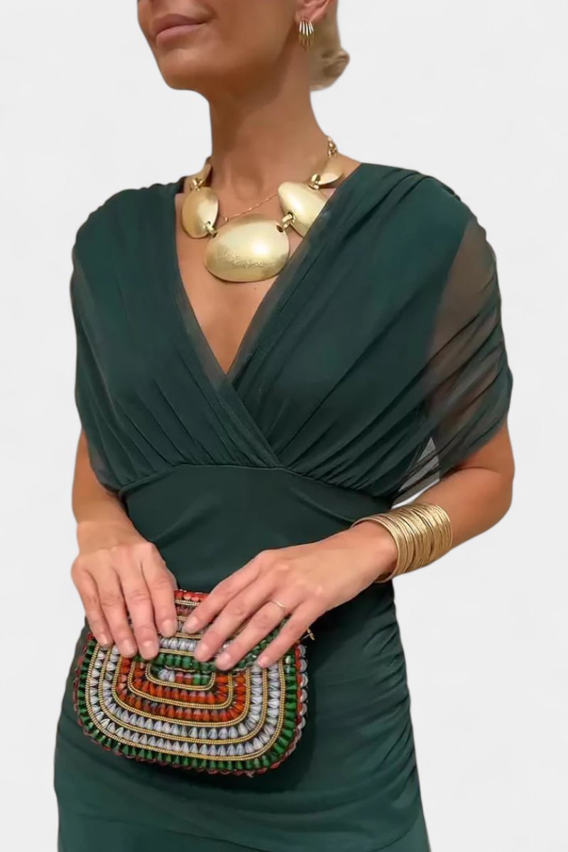 Greta Off-Shoulder Fitted Maxi Evening Dress