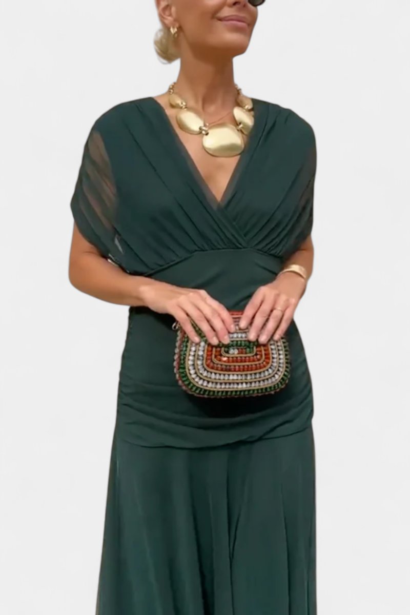 Greta Off-Shoulder Fitted Maxi Evening Dress