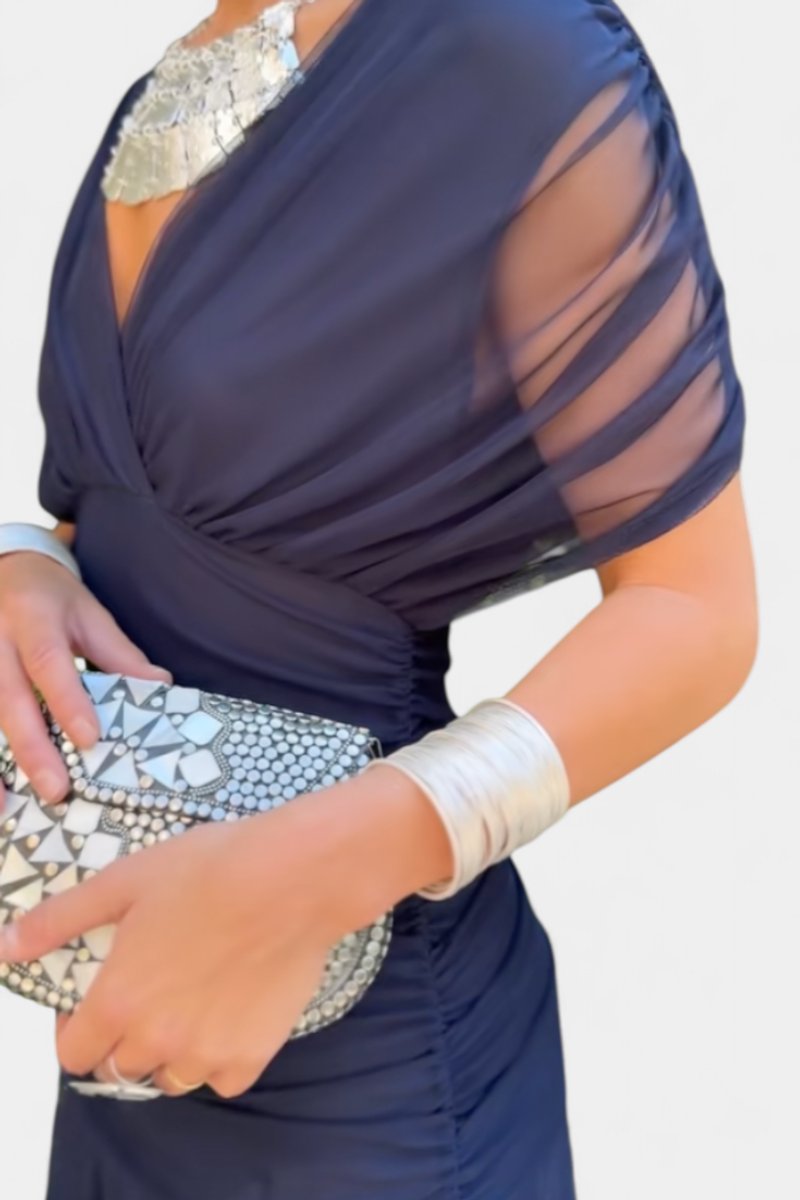 Greta Off-Shoulder Fitted Maxi Evening Dress