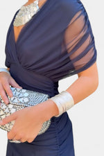 Greta Off-Shoulder Fitted Maxi Evening Dress