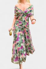 Greta Off-Shoulder Fitted Maxi Evening Dress