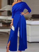 Sophie Long-Sleeve Off-Shoulder Wide-Leg Jumpsuit
