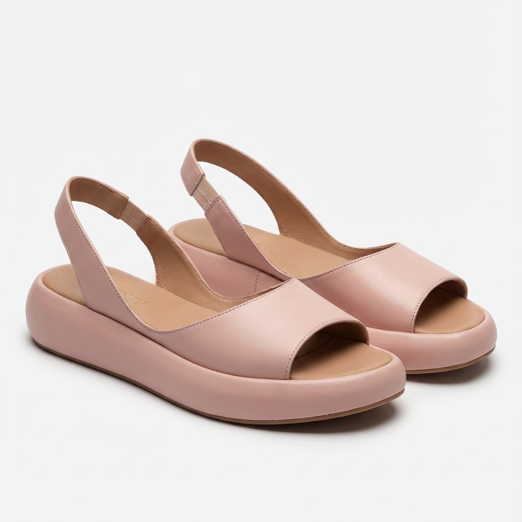 Greta Open-Toe Slingback Wedge Sandals