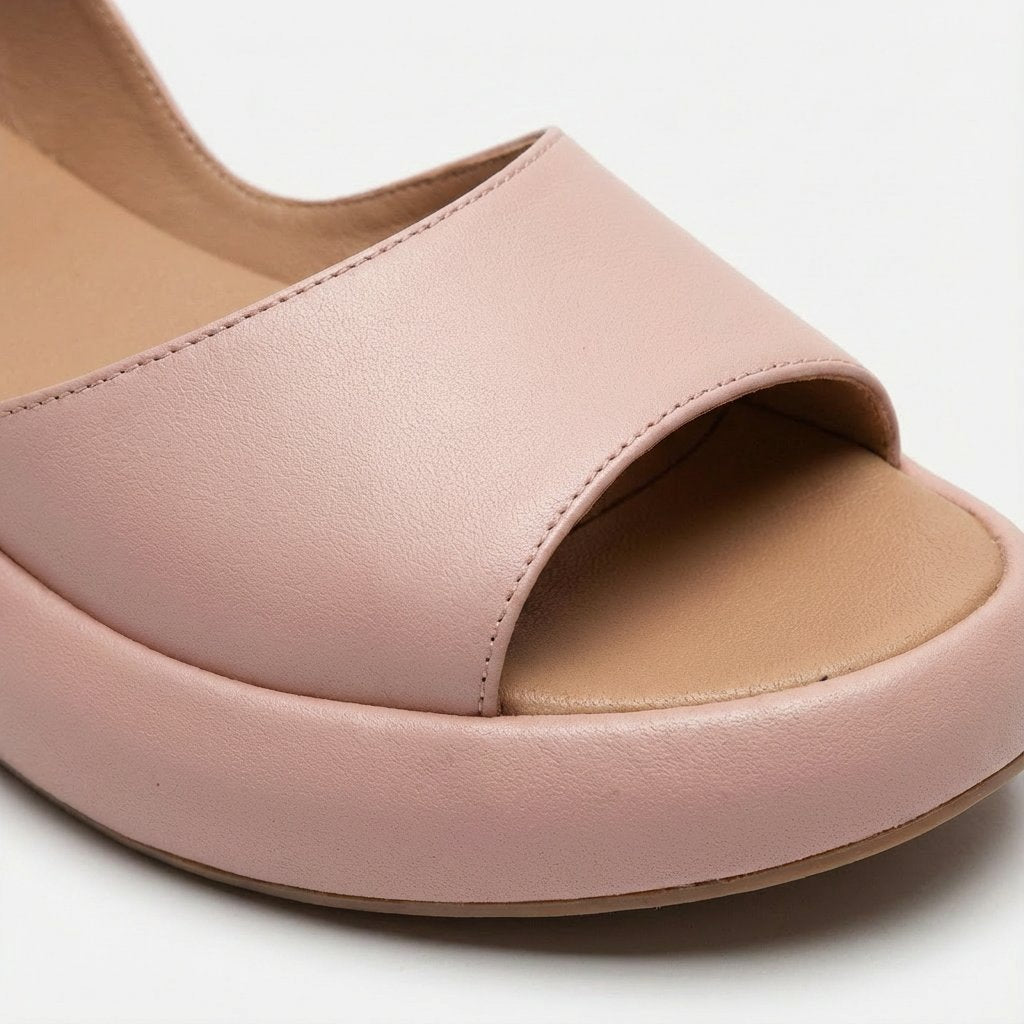Greta Open-Toe Slingback Wedge Sandals