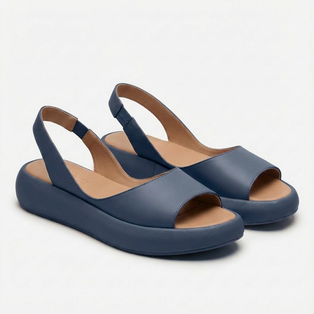 Greta Open-Toe Slingback Wedge Sandals
