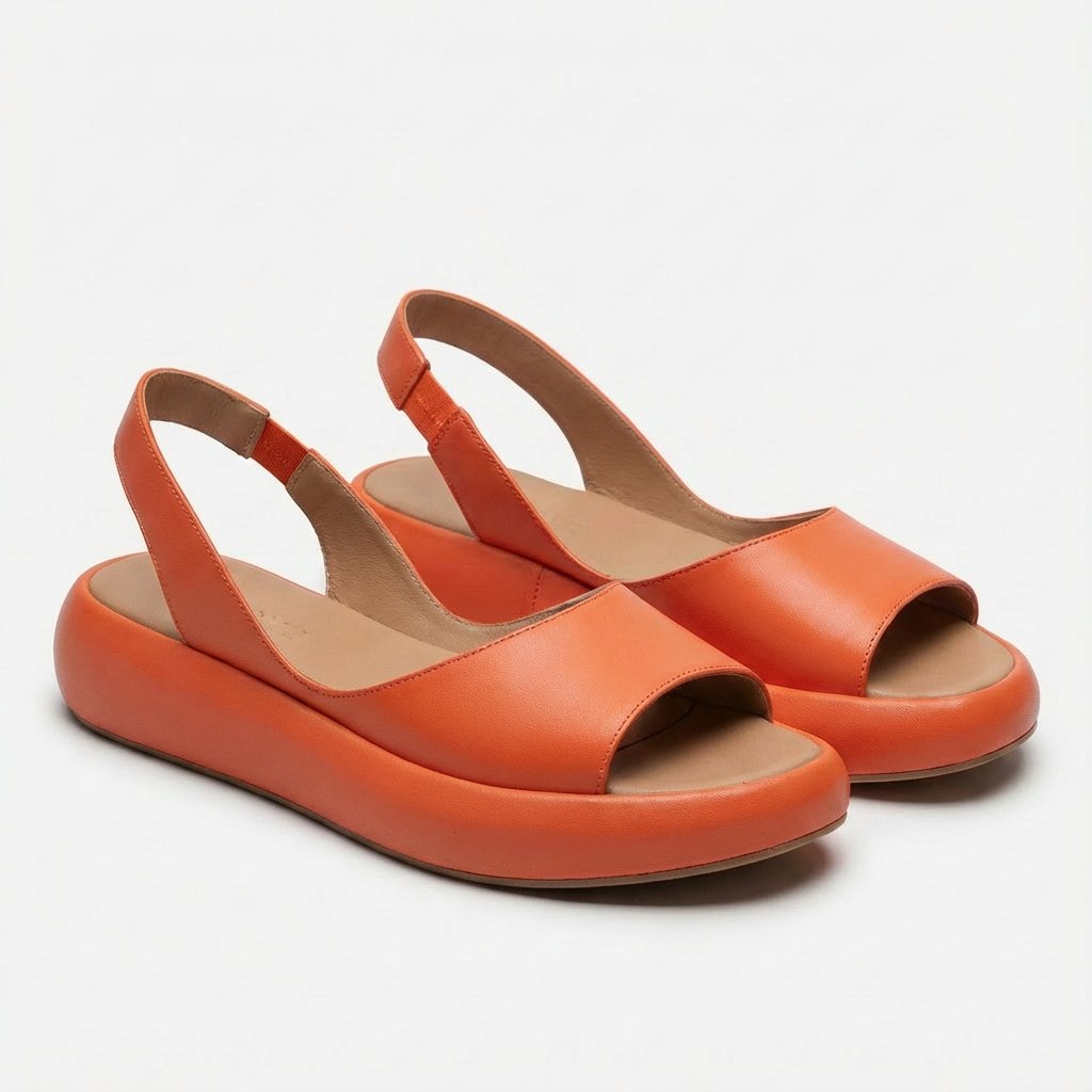 Greta Open-Toe Slingback Wedge Sandals