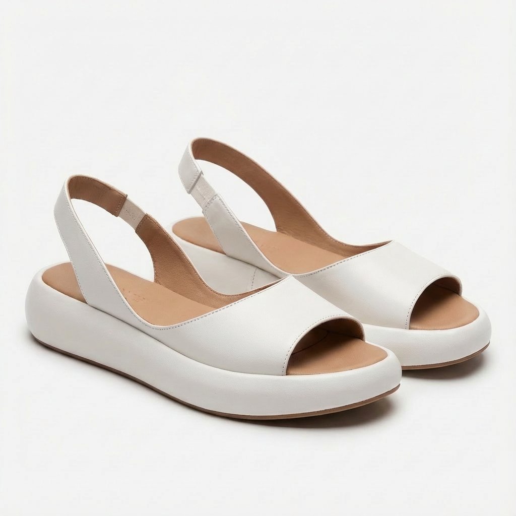 Greta Open-Toe Slingback Wedge Sandals