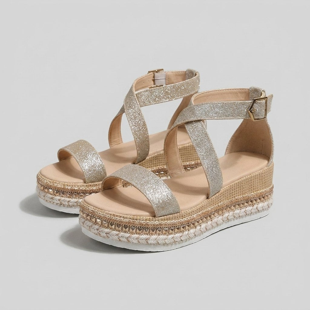 Marie Platform Espadrille Ankle-Strap Sandals