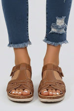 Charlotte Braided Open-Toe Sandals with Ankle Strap