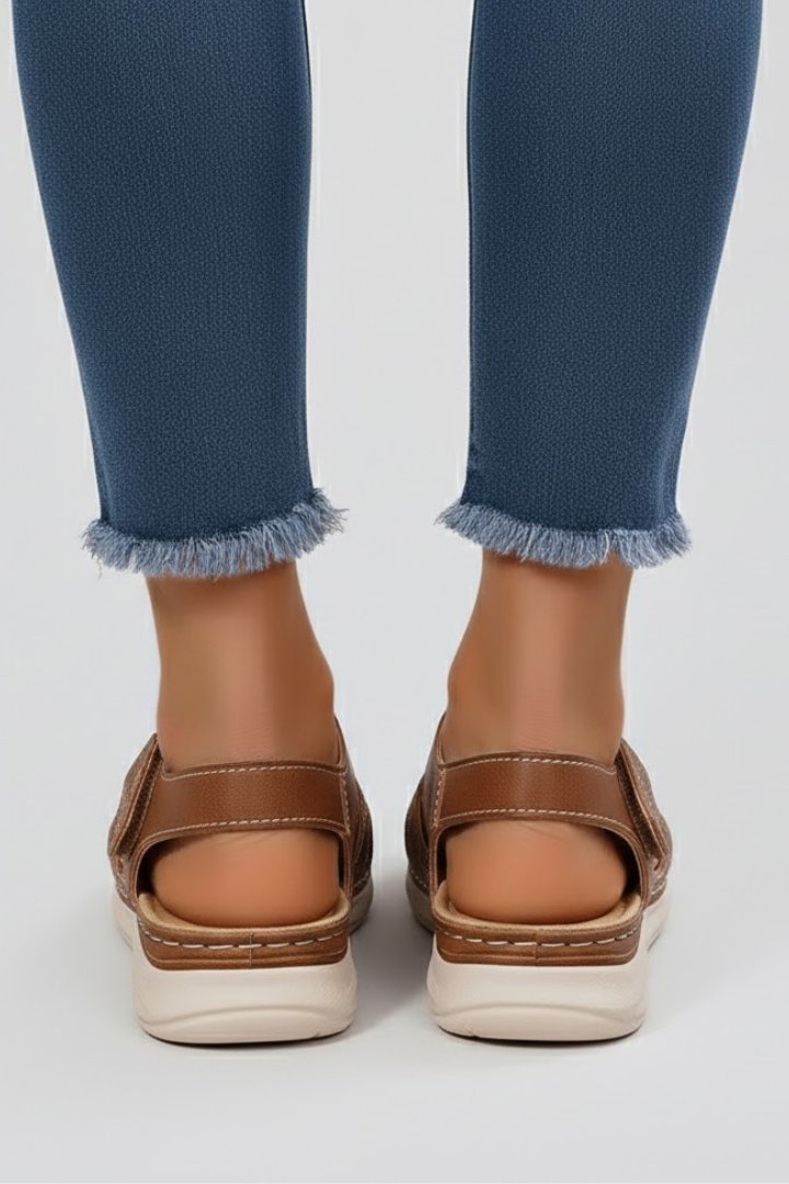 Charlotte Braided Open-Toe Sandals with Ankle Strap