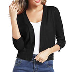 Katharina Open-Front Cardigan with 3/4 Sleeves