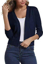 Katharina Open-Front Cardigan with 3/4 Sleeves