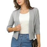 Katharina Open-Front Cardigan with 3/4 Sleeves