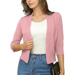 Katharina Open-Front Cardigan with 3/4 Sleeves
