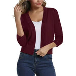 Katharina Open-Front Cardigan with 3/4 Sleeves