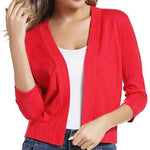 Katharina Open-Front Cardigan with 3/4 Sleeves