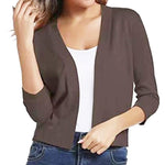Katharina Open-Front Cardigan with 3/4 Sleeves