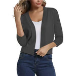 Katharina Open-Front Cardigan with 3/4 Sleeves