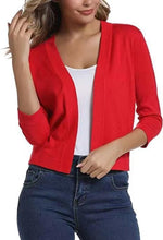 Katharina Open-Front Cardigan with 3/4 Sleeves