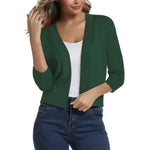 Katharina Open-Front Cardigan with 3/4 Sleeves