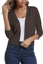 Katharina Open-Front Cardigan with 3/4 Sleeves
