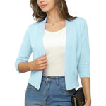Katharina Open-Front Cardigan with 3/4 Sleeves