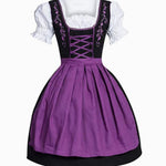 Johanna Lace-Up Dirndl Dress with Apron and Blouse